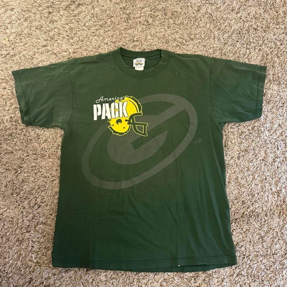 20/20 Sport Green Bay Packers T Shirt Men Large Green Vintage NFL Graphic